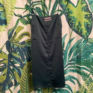 Urban Outfitters Satin Green Button Front Dress